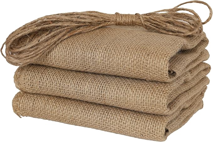 Natural Burlap Bags 19" X 29" with Drawstring, 3 Pack – Eco-Friendly Durable Brown Burlap Bags for Storage, Agriculture, Flood Control, Gardening and Frost Protection