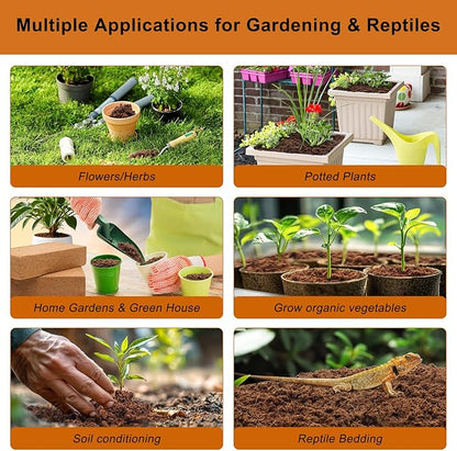 2 Pack Premium Coco Coir Bricks, Coco Coir for Plants, Coconut Fiber Substrate with Low pH & EC, Organic Coconut Fiber for Indoor & Outdoor Gardening and Potting Mix