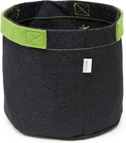 247Garden 2-Gallon Fabric Pots/Plant Grow Bags w/Green Handles (5-Pack, Black)