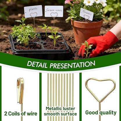 Plant Labels Kit, 20 PCS 12'' Copper Plant Tags Stakes with 40 PCS 1.97'' x 3.54'' Reusable Garden Labels Outdoor Waterproof Plus Marker Pen