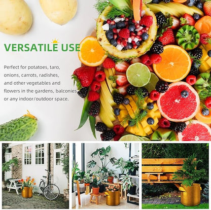 5-Pack 15 Gallon Grow Bags Heavy Duty Thickened Nonwoven Fabric Pots with Handles, Plant Grow Bags for Vegetables/Flower/Plant/Fruits, Brown