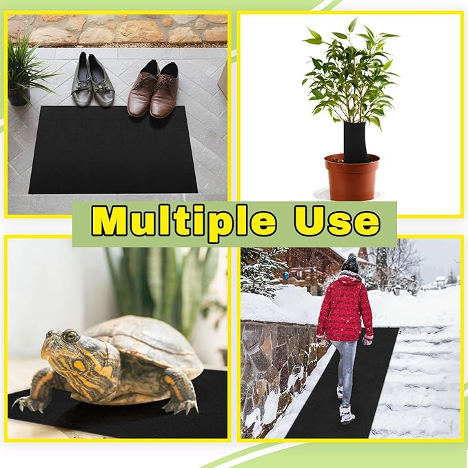 2 Rolls 16x80 Inch Felt Liner Roll Fabric Planter Natural Coconut Non Woven Black Liner Sheets Plant Potting for Garden Planters Flower Basket Animal Pets