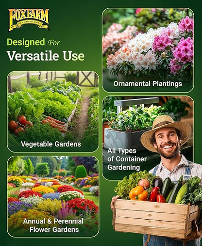 FoxFarm Happy Frog All Purpose Fertilizer - Organic Slow Release Fertilizer for Flowers, Vegetables & Ornamental Plants - Contains Soil Microbes & Mycorrhizal Fungi - OMRI Listed, 4 lb