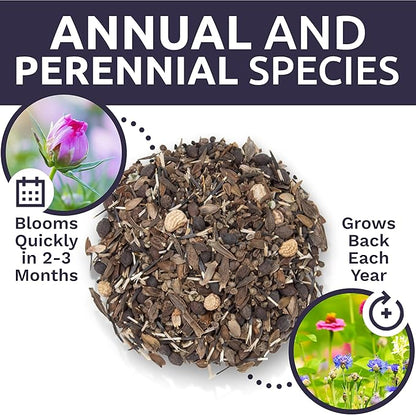 Bulk Wildflower Seeds Butterfly and Hummingbird Mix - 1 Pound Bag - Over 120,000 Open Pollinated Annual and Perennial Seeds