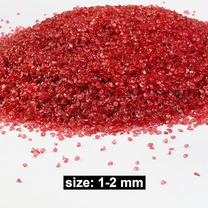 HappyFiller Easter Decoration 1.3 LB Fine Crushed Glass Sand Broken Pieces Crush Terrarium Small Stones for Resin,Nail Art,Crafts Glitter,Decorative Candle Holder Vase Filler,Paint Red