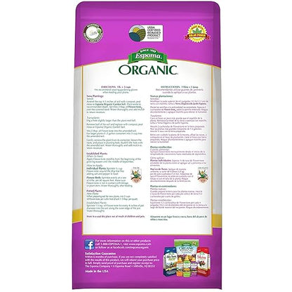 Espoma Organic Flower-Tone 3-4-5 Natural & Organic Plant Food; 4 lb. Bag; Organic Fertilizer for Flowers, Annuals, Perennials & Hanging Baskets. Blossom Booster -Pack of 3