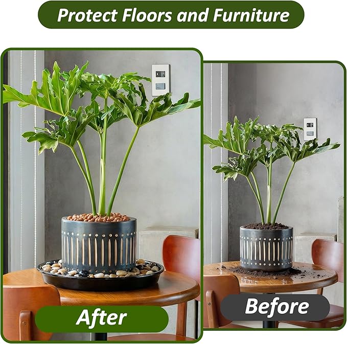 6PCS Plant Trays for Pots - 10 12 14 Inch Plant Saucer Round Plastic Plant Water Catcher Tray for Indoor Outdoor Garden Plants