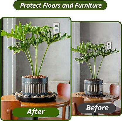 6PCS Plant Trays for Pots - 10 12 14 Inch Plant Saucer Round Plastic Plant Water Catcher Tray for Indoor Outdoor Garden Plants
