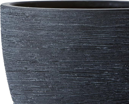 4.5 Inch Ceramic Planter Pot with Matte Textured Finish, Black Flower Pot for Succulents, Plants, Modern Home Decor, Indoor Tabletop Decor
