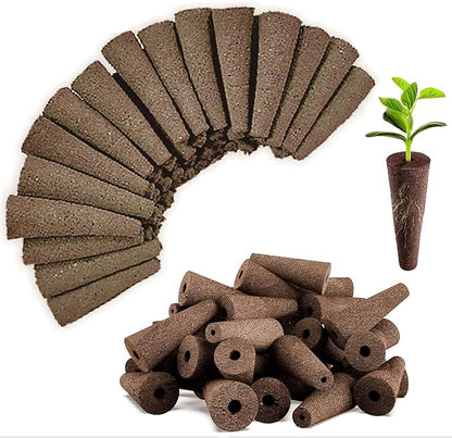 100 Pack Grow Sponges, Seed Starter Sponges Compatible with AeroGarden, Refill Seed Pods Replacements Root Growth Sponges for Indoor Hydroponic System, Brown, SP-100