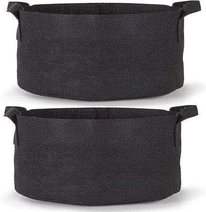 247Garden 2-Pack 50 Gallon Grow Bags/Aeration Fabric Pots w/Handles (Black)