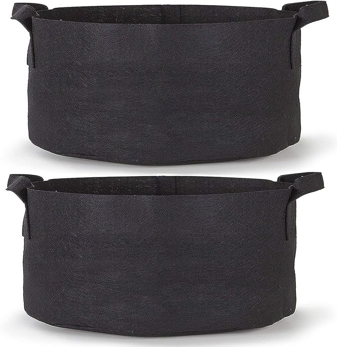 247Garden 2-Pack 100-Gallon Aeration Fabric Pot/Plant Grow Bag w/Handles (300GSM, Black, 18H x 40D)
