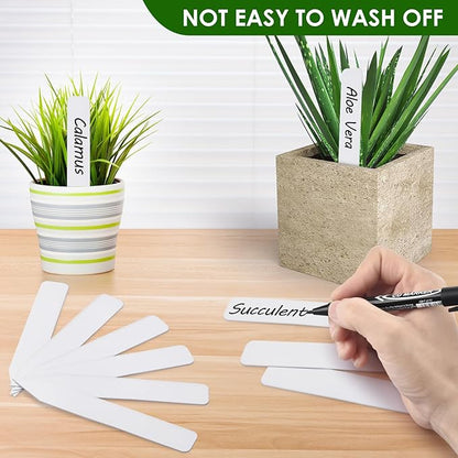 Plant Labels 120PCS, Darfukei Outdoor Waterproof Garden Markers, Plastic Nursery Seed Plant Tags with Bonus a Permanent Marking Pen, Gardening Gifts for Women Men…