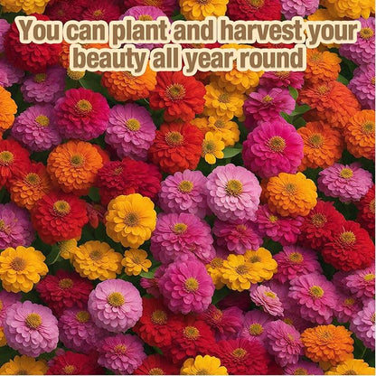 8000+ Zinnia Flower Seeds for 2026-7+ Color Mix, High Germination Rate, Perfect for Gardens, Mix Zinnia Wildflower Seeds, Mixed Colors and Large Blooms, Easy to Grow, Large 2 Ounce Packet