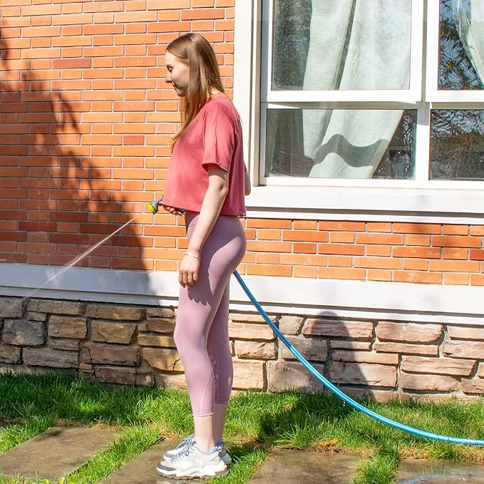 Fevone Kink Free Garden Hose 50 ft, All Weather Flexible, Heavy-Duty & Durable, Leak-Free Connection
