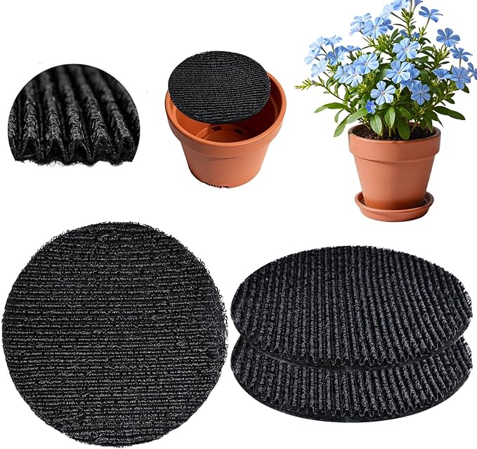 3Pcs Round Pot Mesh Drainage Discs Double Layer Plant Pot Hole Insert Pads Cutable Bonsai Pot Bottom Grid Mat Mesh Reusable for Indoor Outdoor Potted Plant Prevent Soil Loss Keep Roots Healthy 12inch