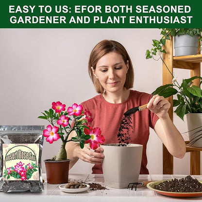 Organic Desert Rose Potting Soil Mix for Healthy Growth 4qt - 100% Natural Potting Mix - Specially Formulated Nutrient-Rich Plant Soil for Desert Rose Plant