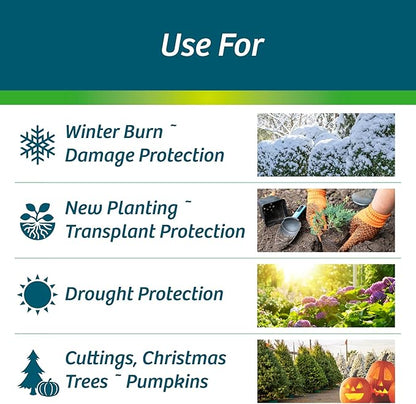 Wilt-Pruf® Concentrate | Protect Against Winter Damage, Drought, and Stress | Just Spray & Let Dry | Locks in Moisture w/Clear Foliar Film | Professional-Grade & Trusted | Replaces Burlap | (1 Gal)