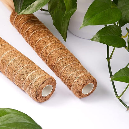 10 Pack Moss Pole, 112 Inch Coir Moss Pole for Plants Monstera, Plant Pole for Climbing Indoor Plants Potted Plants, Plant Sticks Support Extension with 30 Pcs Plant Labels and 5 Pcs Garden Ties