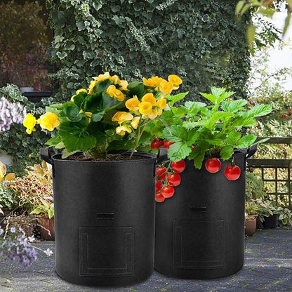 5 Pack 10 Gallon Potato Grow Bags with Flap and Handles, Heavy Duty Fabric Pots for Planting Potato, Carrots,Taro