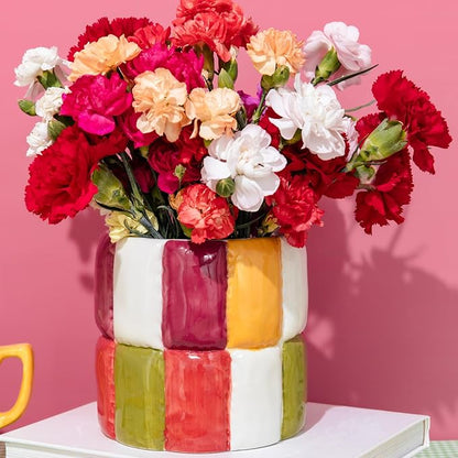 ban.do Novelty Ceramic Planter with Drainage Hole, Decorative Planter, Ceramic Planter for Home Decor, Cute Decor, Unique Planter, Colorblock
