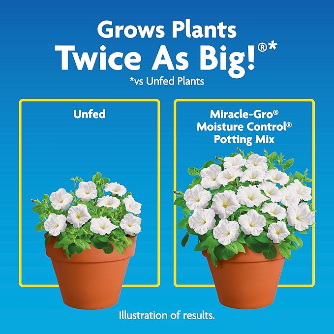 Miracle-GRO Moisture Control Potting Mix, for Container Plants, Protects Against Over- and Under-Watering, 16 qt., 2-Pack