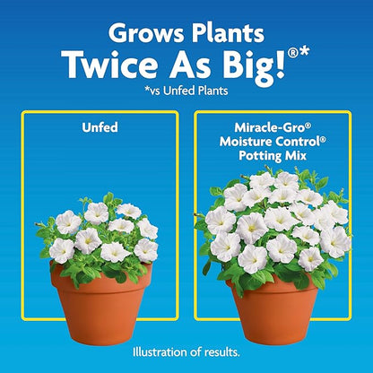 Miracle-GRO Moisture Control Potting Mix, for Container Plants, Protects Against Over- and Under-Watering, 16 qt., 2-Pack