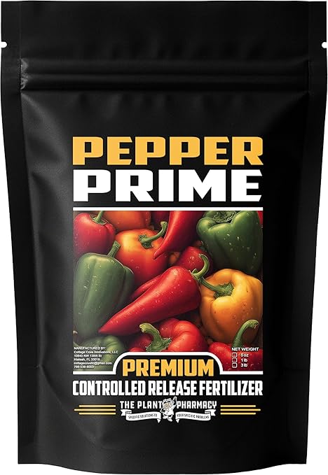 Fertilizer Commercial Grade | Pepper Prime 8-3-9 | 1 Pound | Custom Professional Mix Blend | Controlled-Release Granular | Chelated Micronutrients | Season-Long Feed | Container and In-Ground Plants