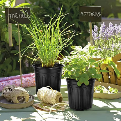 RAOOKIF 5 Gallon Pots for Plants, Flexible 1/2/3/5 Gallon Nursery Pot with Drainage, Gallon Plastic Pots for Plants