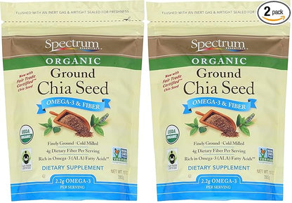 Spectrum Essentials Organic Ground Chia Seed,10 oz,(Pack of 2)