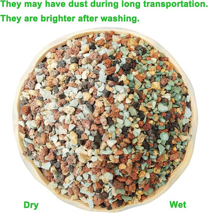 5lb Bonsai Succulent and Cactus Soil Gritty Mix Rocks Gravel for Terrarium Top Dressing Decorative Pebbles Potting Soil Amendment for Pots Indoor Plants, Fast Drainage, Neutralize Soil PH