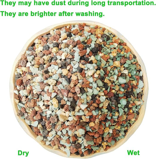 5lb Bonsai Succulent and Cactus Soil Gritty Mix Rocks Gravel for Terrarium Top Dressing Decorative Pebbles Potting Soil Amendment for Pots Indoor Plants, Fast Drainage, Neutralize Soil PH