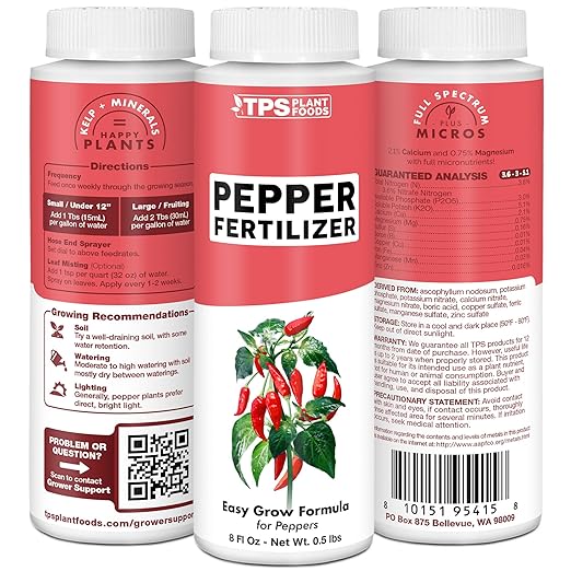 Pepper Fertilizer, Complete Liquid Pepper Plant Food, 32 oz (1 Quart)