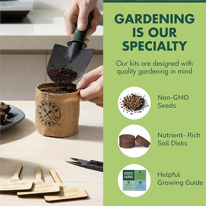 Garden Republic Indoor Herb Garden Kit - DIY Herb Plants Starter Economy Kit - Grow Kits for Growing Herbs Indoors, Kitchen, Balcony, Window Sill - Basil, Parsley, Cilantro