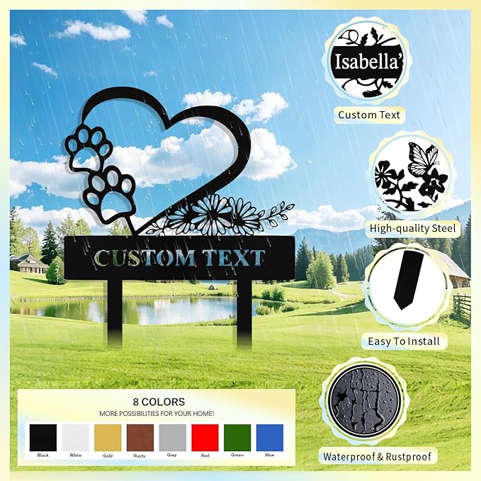 Custom Metal Garden Sign with Stake, Personalized Garden Signs for Outside, Customized Garden Name Signs for Yard Lawn Outdoor Decor Gardening Gifts for Moms Grandmas Gardeners