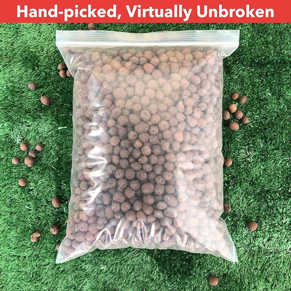 1Lbs Leca Expanded Clay Pebbles, 8-16mm Expanded Clay Aggregate, Natural Clay Pebbles for Hydroponic & Aquaponics Growing, Orchid Potting Mix, Hydroponics Supplies for Indoor Garden Plants