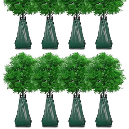 Tree Watering Bags 20 Gallon – Slow Release Drip Irrigation for Trees, PVC Tree Watering Bag for New & Established Trees, Deep Watering in 5–8 Hours, Ideal for Fruit Trees & Young Saplings (8 Pack)