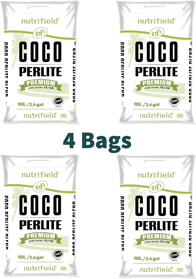 Nutrifield 4 Bags Coco Coir Perlite 70/30 Plus Coco Part A 5 Liter and Coco Part B 5 Liter Bundle Deal
