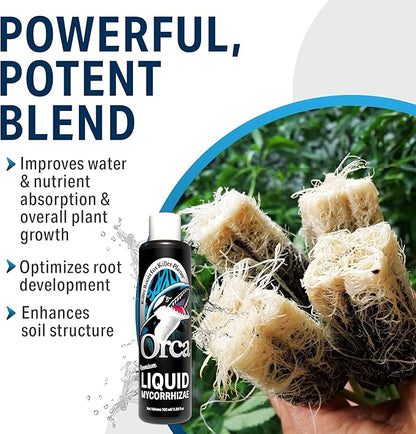 32 oz Orca Liquid Mycorrhizae for Plants - Mycorrhizal Fungi Root Stimulator and Booster - Enhance Plant Success with Microbes for Soil