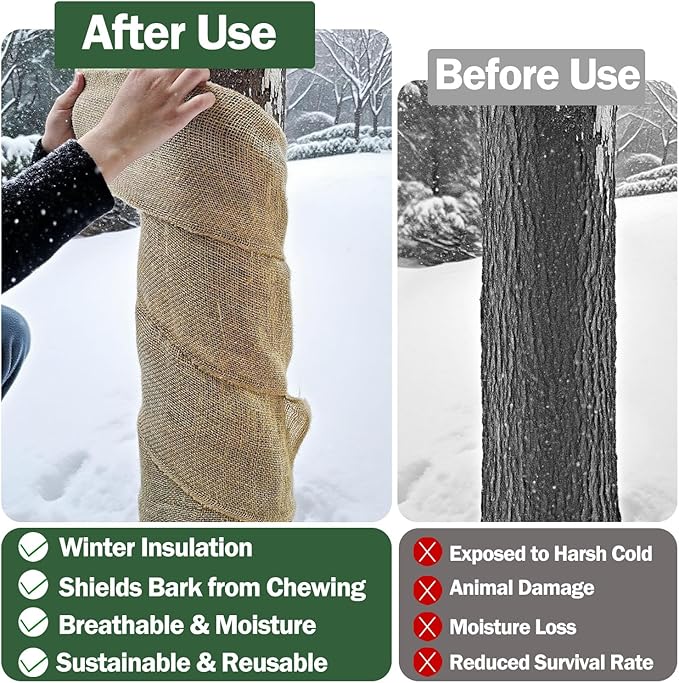 40" x 24 Feet Burlap Fabric Roll – Multipurpose Burlap Tree Wrap, Natural Jute Garden Fabric for Outdoor Plant Cover, Weed Barrier Cloth, Landscaping, DIY Crafts, Gardening & Rustic Party Decor