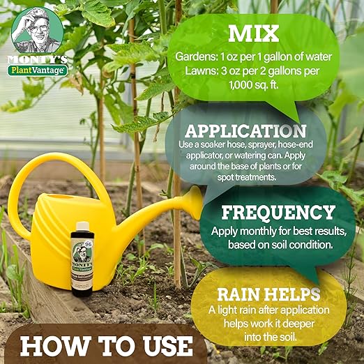 PlantVantage Liquid Soil Conditioner with Humic Acid – Soil Activator for Plants, Organic Amendment for All Soil Types, Improves Plant Nutrients Uptake, Moisture Retention & Microbial Activity – 8 oz