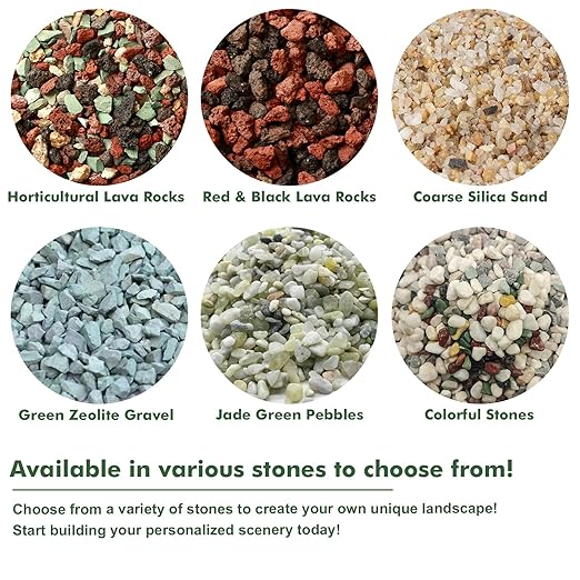 18 lbs Succulent and Cactus Bonsai Pebbles, 6-9mm Decorative Landscaping Stones Natural Garden Gravel Rocks for Indoor Outdoor Plants Aquariums DIY, and Gardening Top Dressing, Green Zeolite