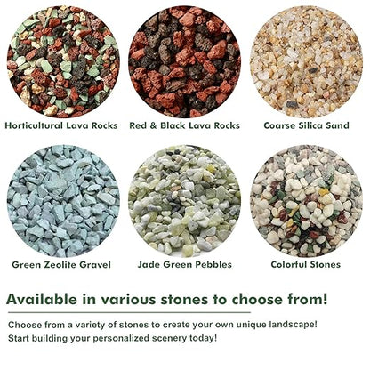 18 lbs Succulent and Cactus Bonsai Pebbles, 6-9mm Decorative Landscaping Stones Natural Garden Gravel Rocks for Indoor Outdoor Plants Aquariums DIY, and Gardening Top Dressing, Green Zeolite