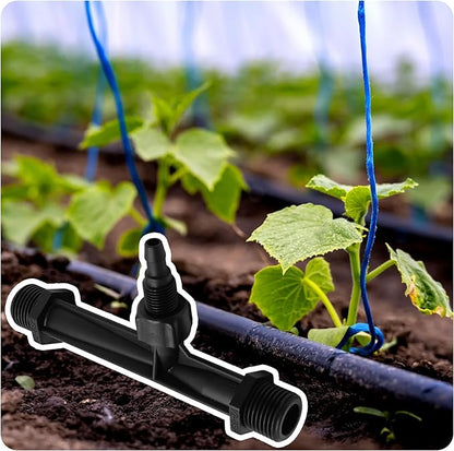 2Pcs 1/2 Inch Venturi Fertilizer Injector, Black Plastic Irrigation Mixer Tube, Agricultural Water System Device for Garden Farm Lawn