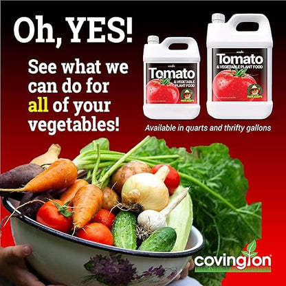 Covington Organic Liquid Tomato & Vegetable Fertilizer (32oz) – Easy-to-Use Water-Soluble Plant Food for Tomatoes, Peppers, and Edibles – Natural Garden Nutrients