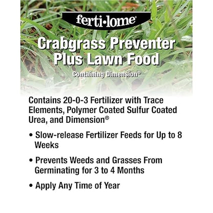Fertilome (11910) Crabgrass Preventer Plus Lawn Food w/Dimension 20-0-3 (32 lbs.)