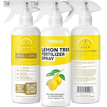 Lemon Tree Fertilizer Spray, Gentle Foliar Feeding Spray for Healthy Leaves and Plants, Liquid Fertilizer by TPS Plant Foods, 16oz (475ml)