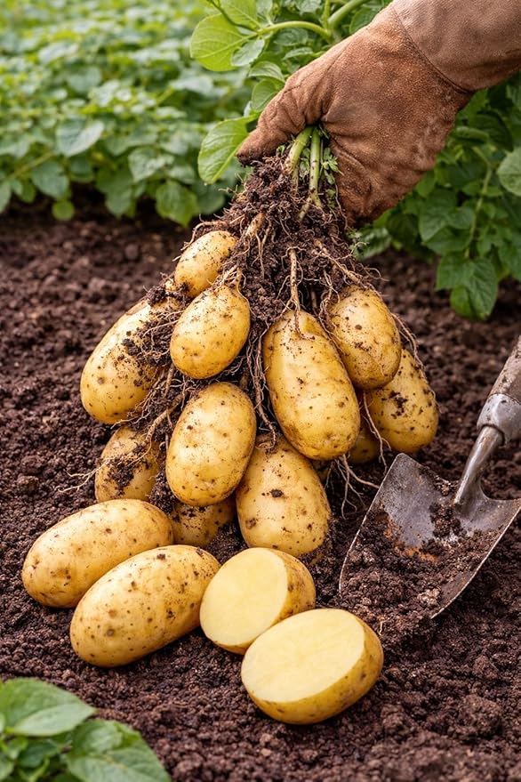 German Butterball Seed Potatoes for Planting | Yellow Skin, Deep Yellow Flesh | Heirloom Potato Variety | Rich Flavor & High Yield | Non-GMO, Untreated (3 Pounds)