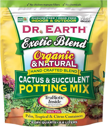 Dr. Earth Exotic Blend Cactus & Succulent Potting Mix 8 qt