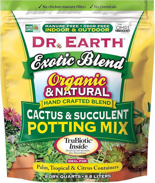 Dr. Earth Exotic Blend Cactus & Succulent Potting Mix 8 qt
